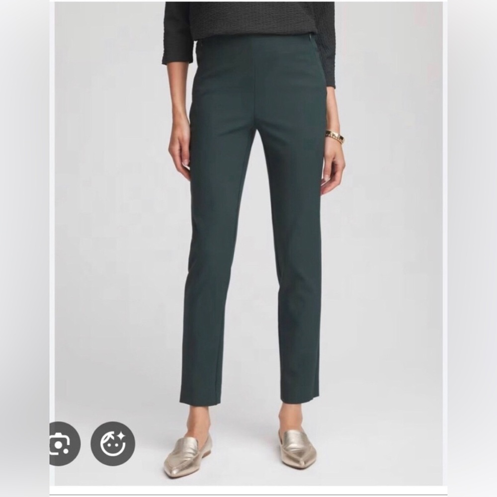 NWT Rafaella Dark Green Slim High Rise Pleated Pants Size S Fall Winter Casual
